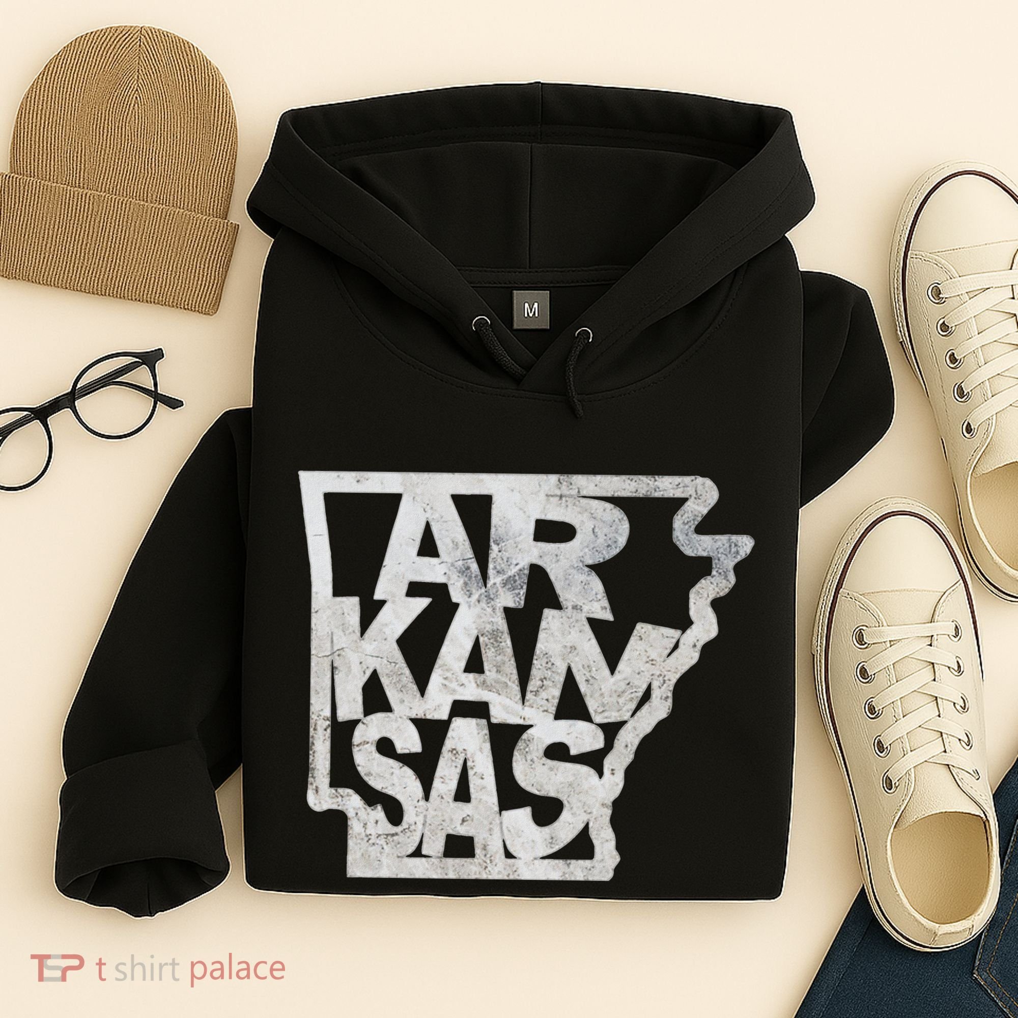 Arkansas Outline State Hoodie