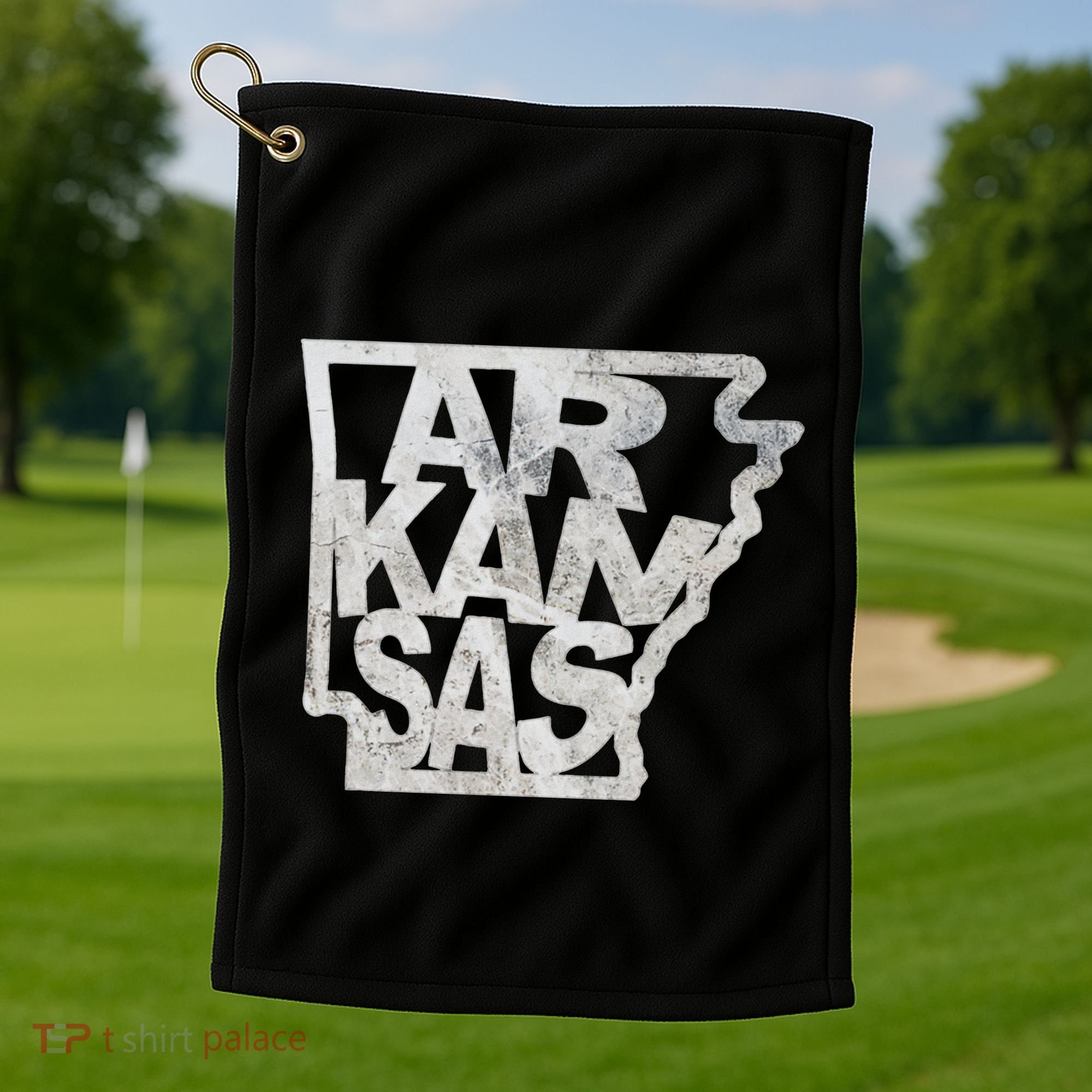 Arkansas Outline State Golf Towel