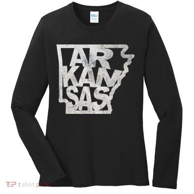 Arkansas Outline State Women's Long Sleeve Shirt