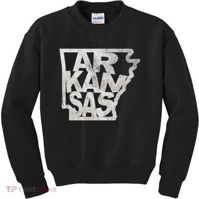Arkansas Outline State Kids Sweatshirt