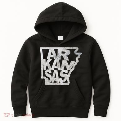 Arkansas Outline State Kids Hoodie