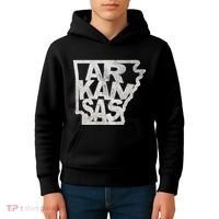 Arkansas Outline State Kids Hoodie thumb 4