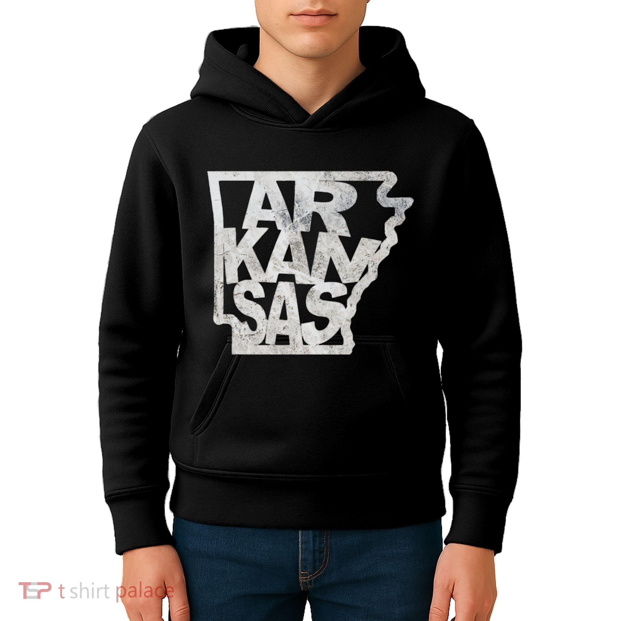 Arkansas Outline State Kids Hoodie