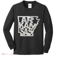 Arkansas Outline State Kids Long Sleeve Shirt thumb 0