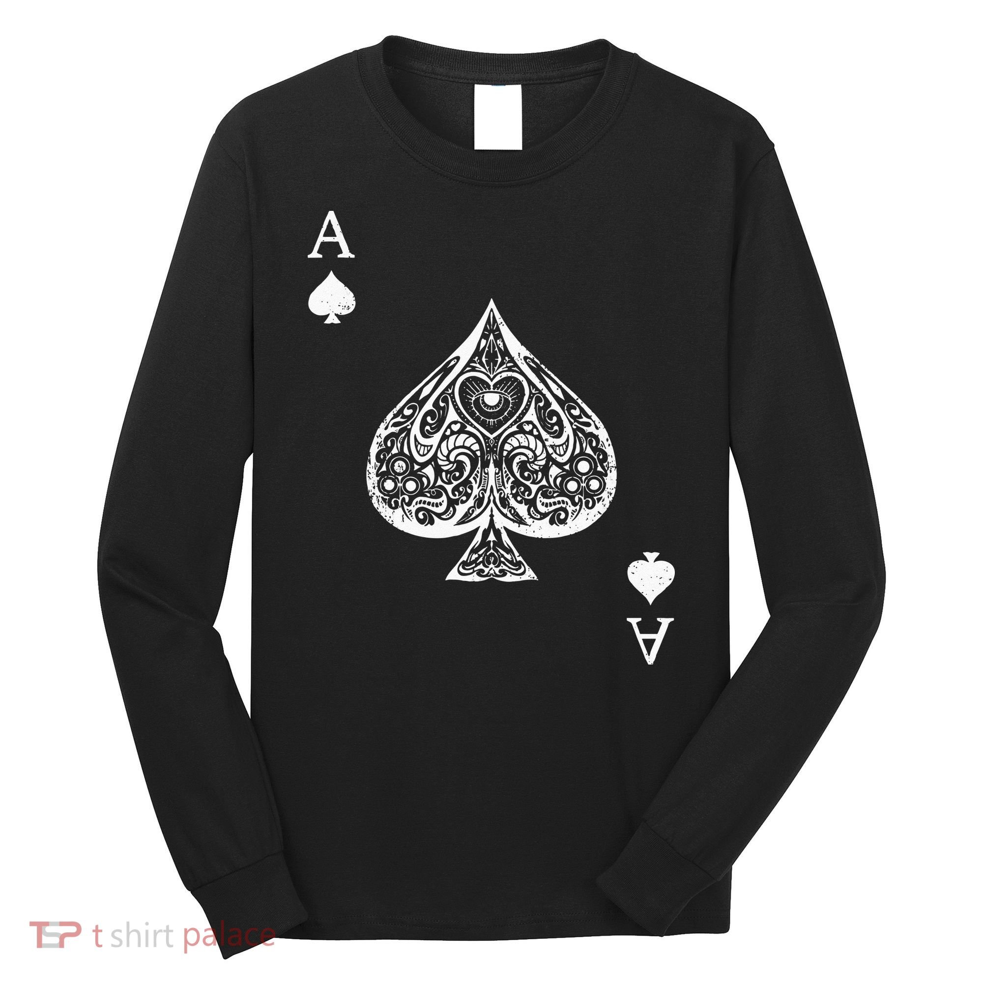 Ace Of Spades Costume Playing Card Costume Ace Spade Long Sleeve Shirt