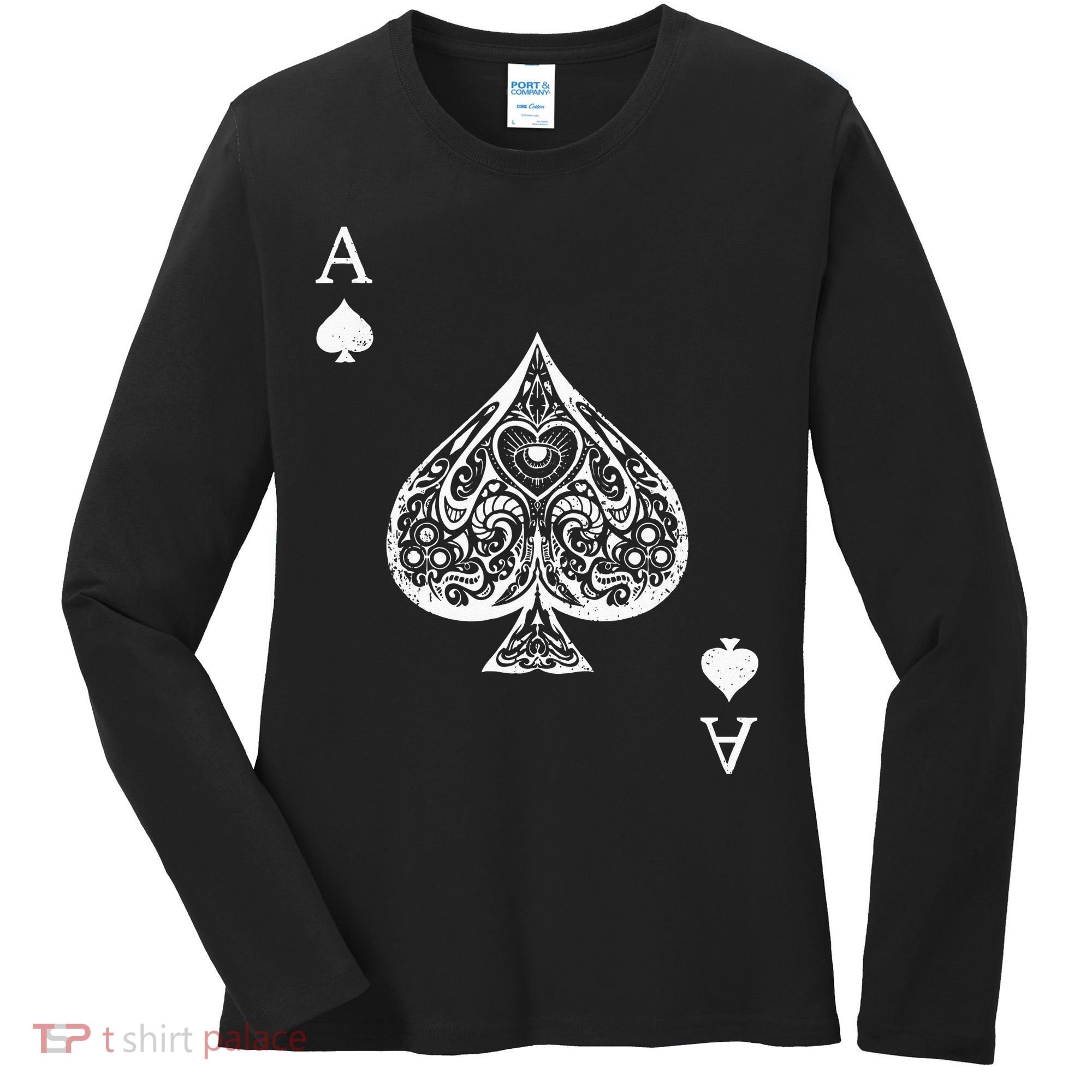Ace Of Spades Costume Playing Card Costume Ace Spade Women's Long Sleeve Shirt
