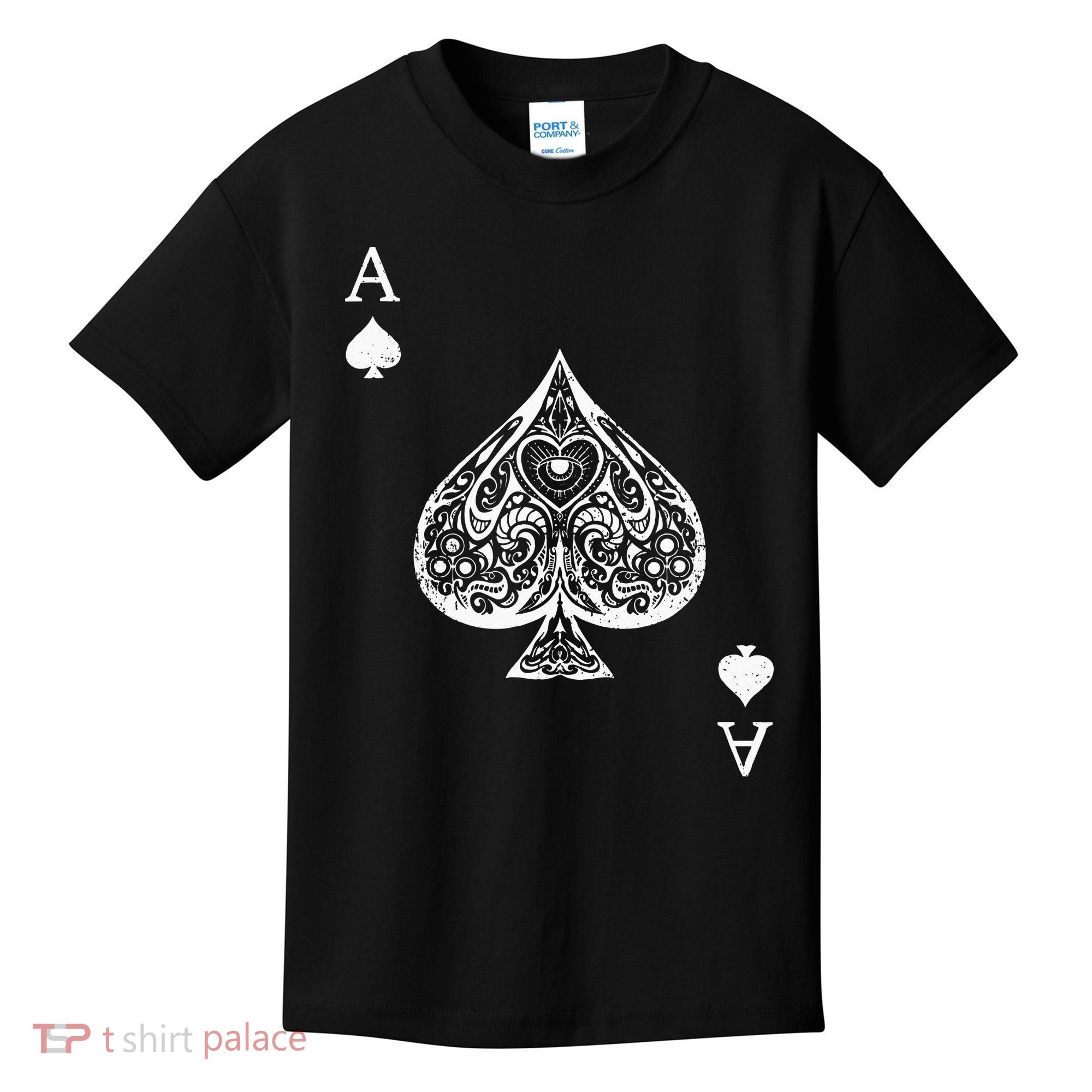 Ace Of Spades Costume Playing Card Costume Ace Spade Kids T-Shirt