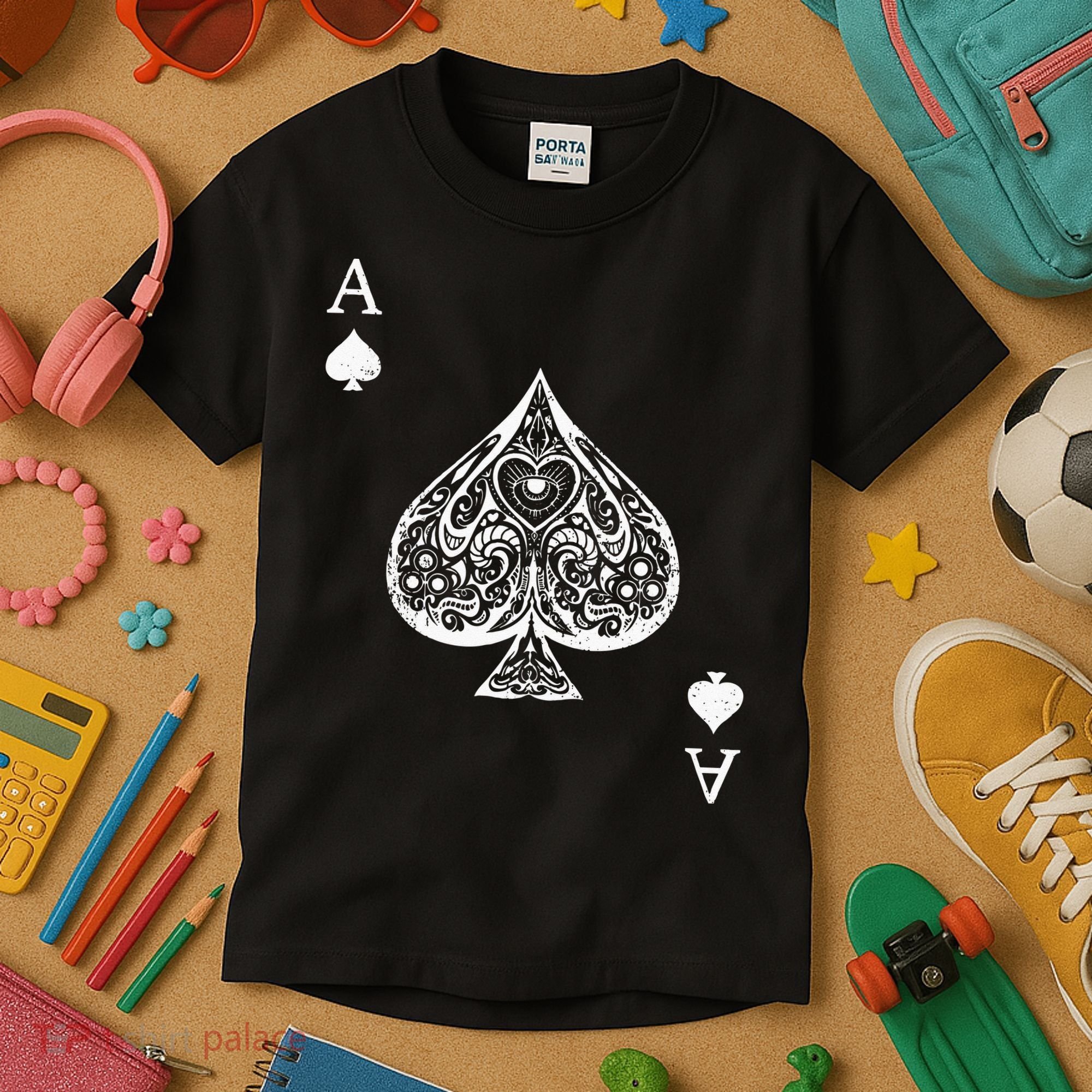 Ace Of Spades Costume Playing Card Costume Ace Spade Kids T-Shirt
