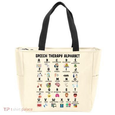Abc Of Speech Therapy Alphabet Speech Language Pathologist Tote Bag