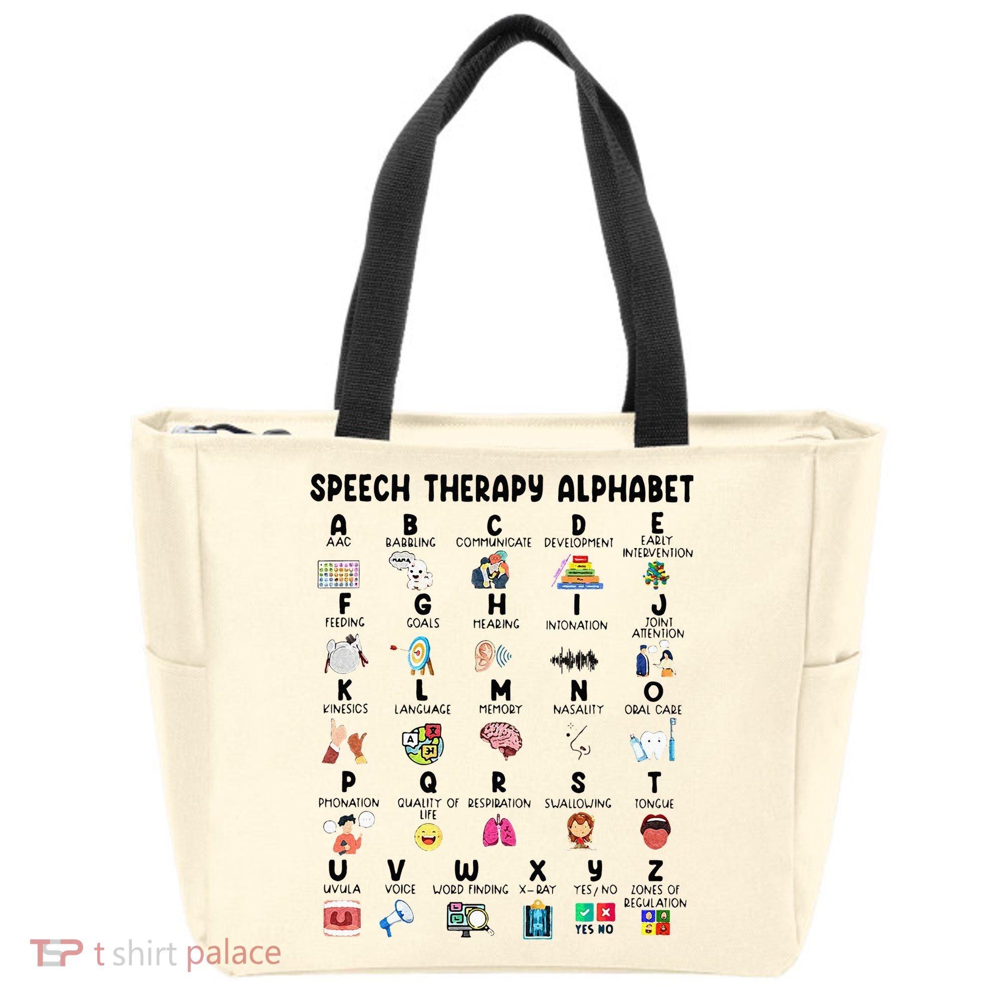 Abc Of Speech Therapy Alphabet Speech Language Pathologist Tote Bag