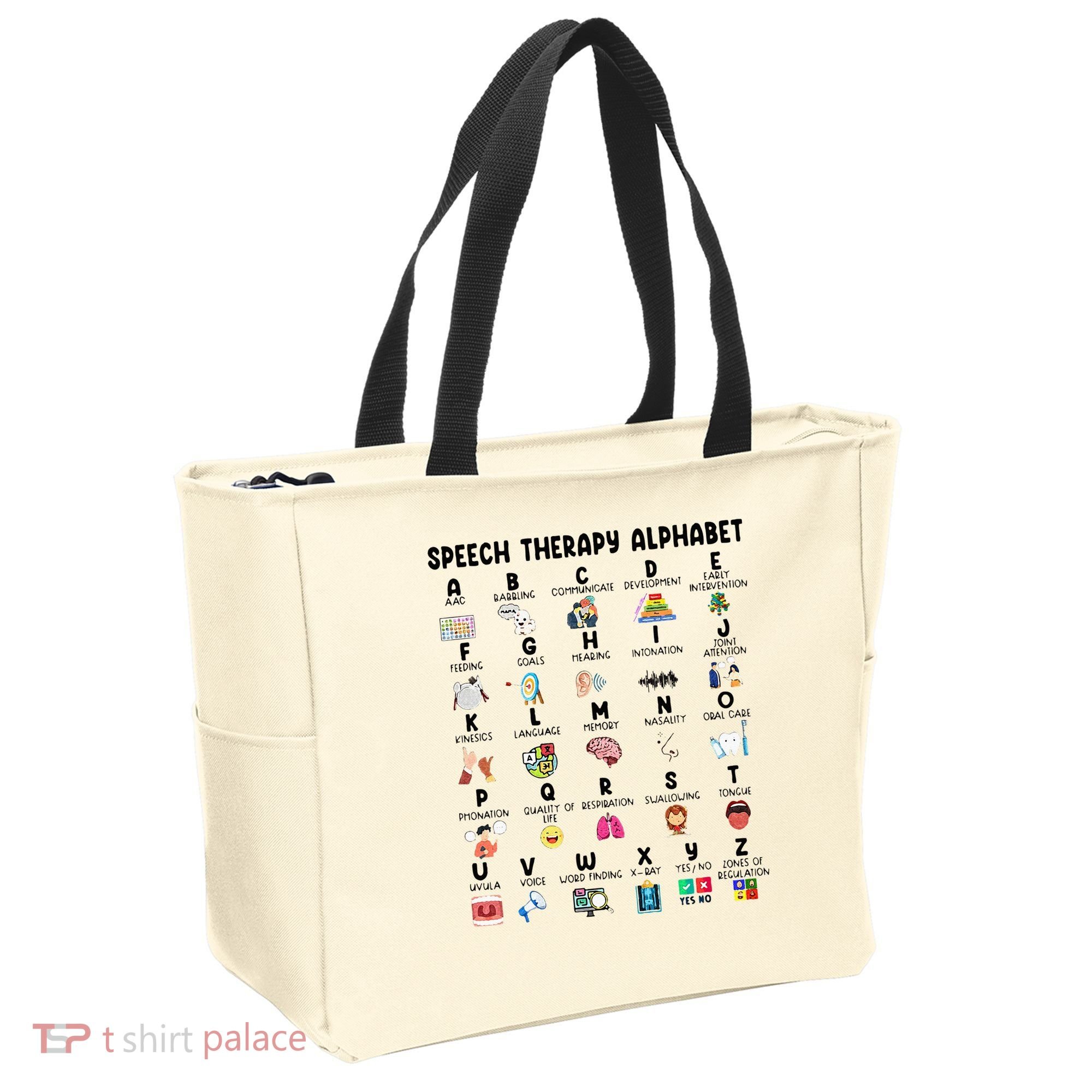 Abc Of Speech Therapy Alphabet Speech Language Pathologist Tote Bag