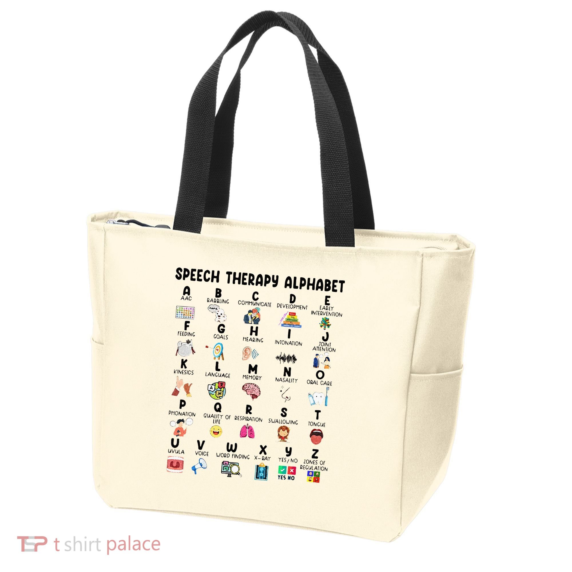 Abc Of Speech Therapy Alphabet Speech Language Pathologist Tote Bag