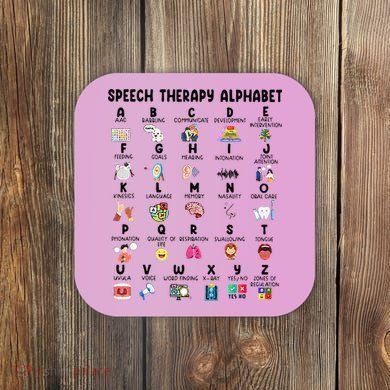 Abc Of Speech Therapy Alphabet Speech Language Pathologist Coaster