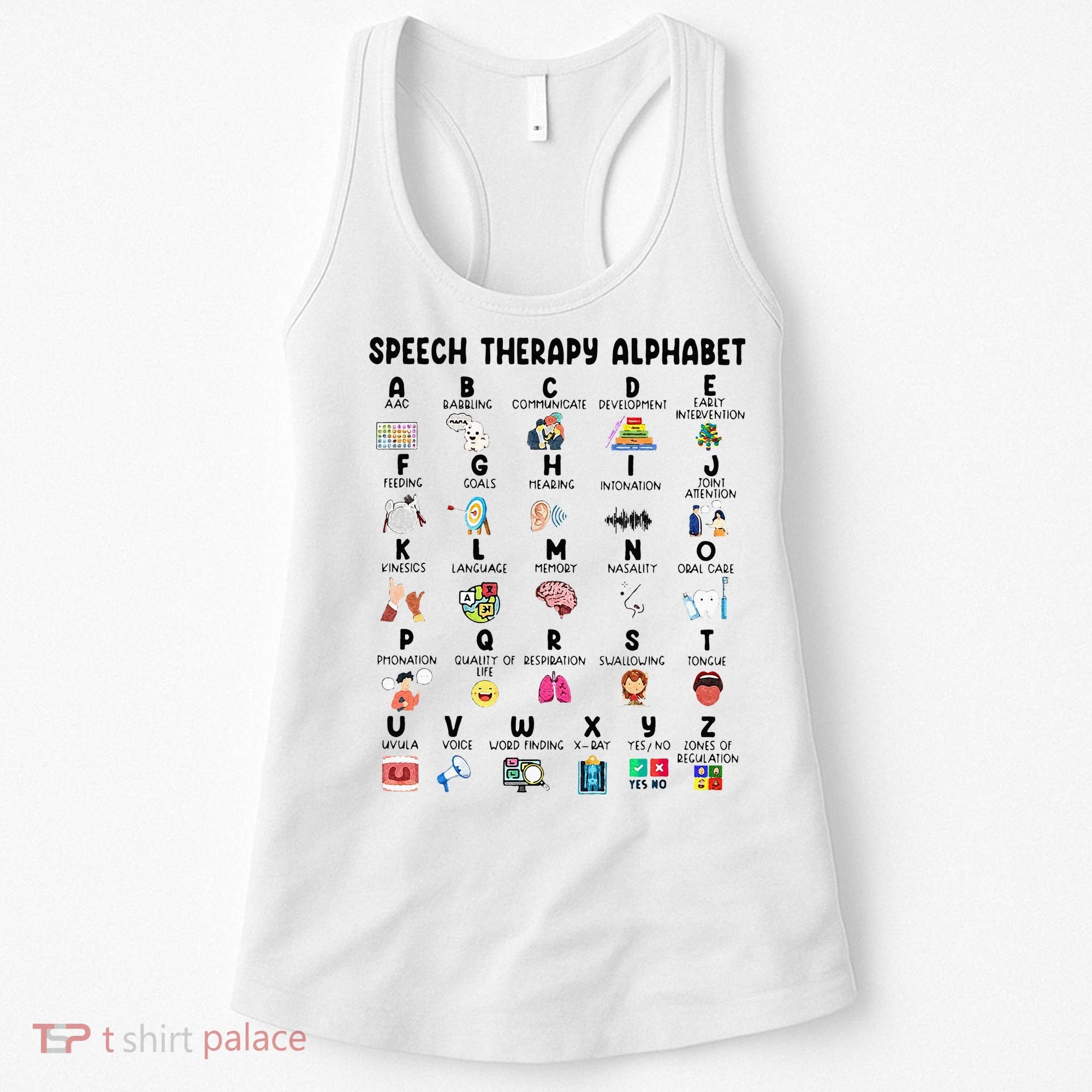 Abc Of Speech Therapy Alphabet Speech Language Pathologist Women's Tank Top