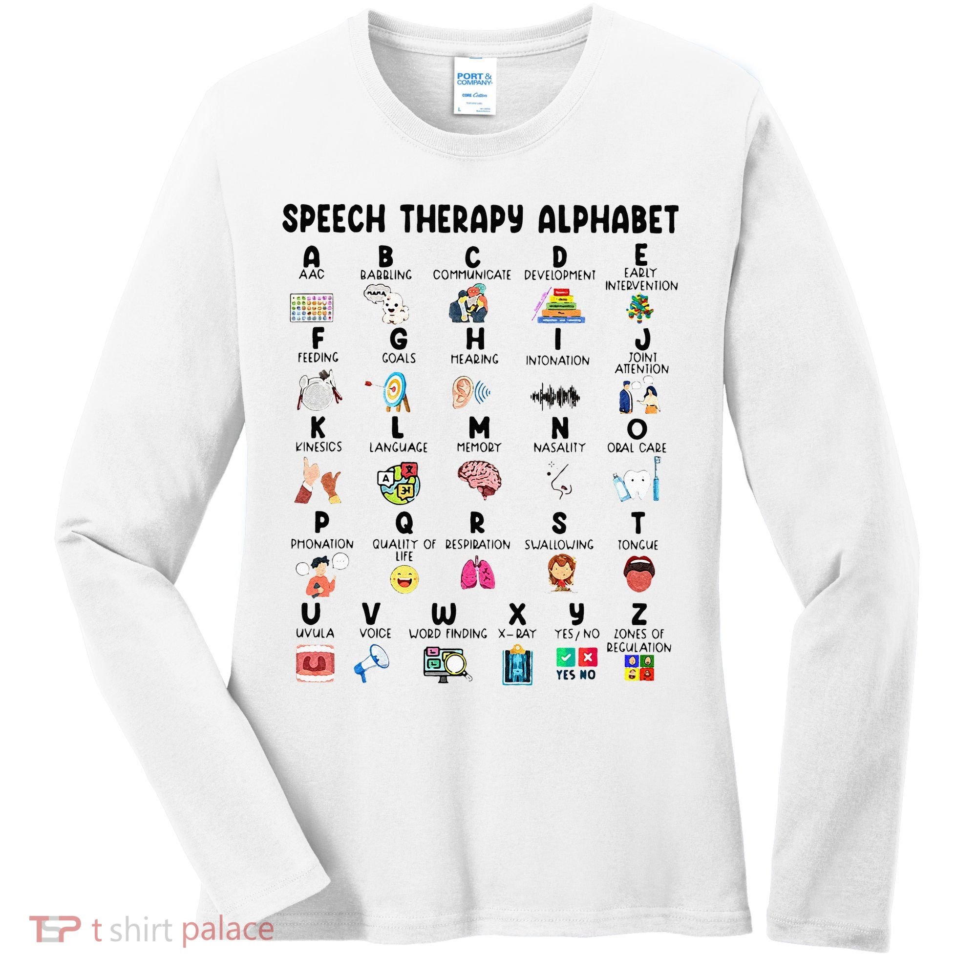 Abc Of Speech Therapy Alphabet Speech Language Pathologist Women's Long Sleeve Shirt