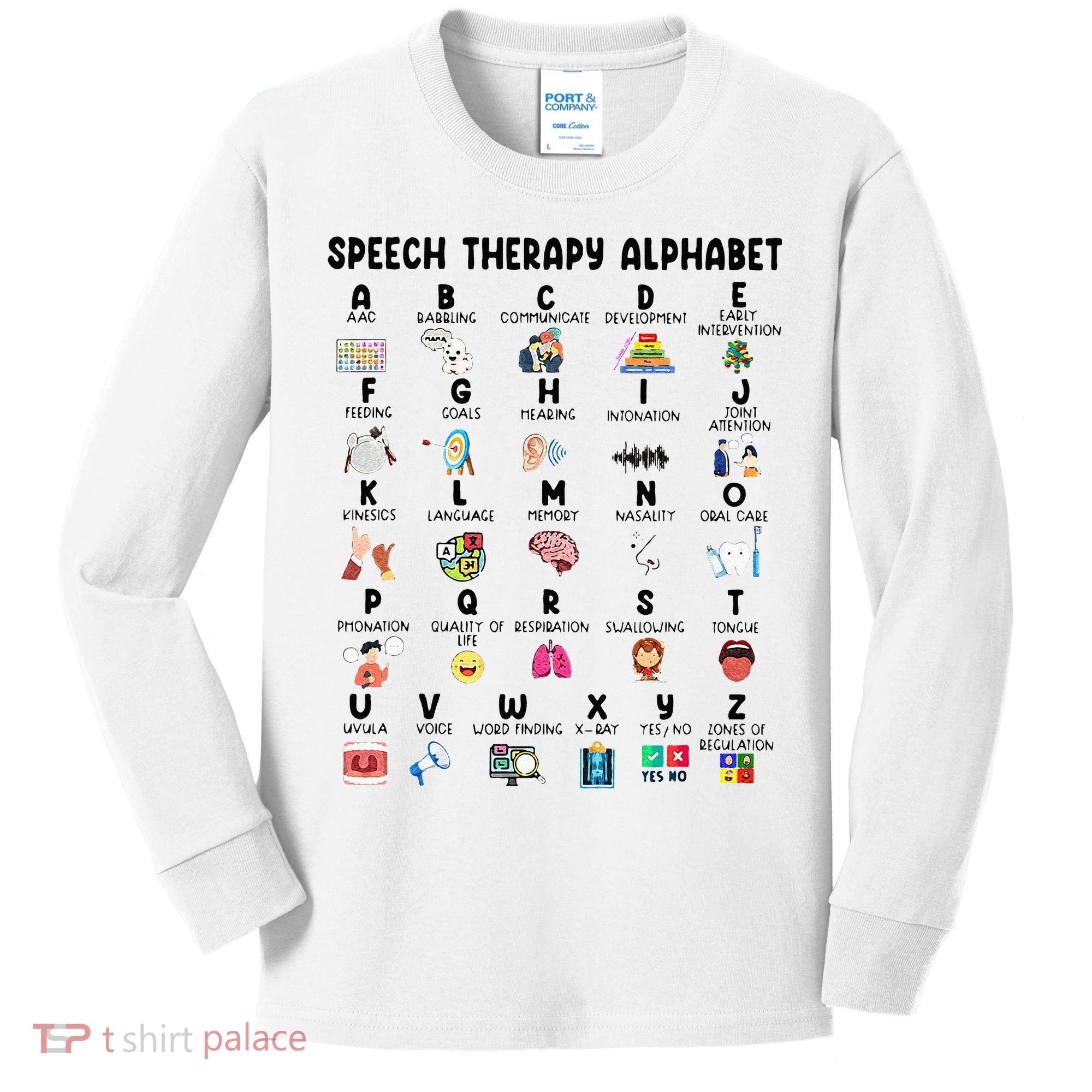 Abc Of Speech Therapy Alphabet Speech Language Pathologist Kids Long Sleeve Shirt