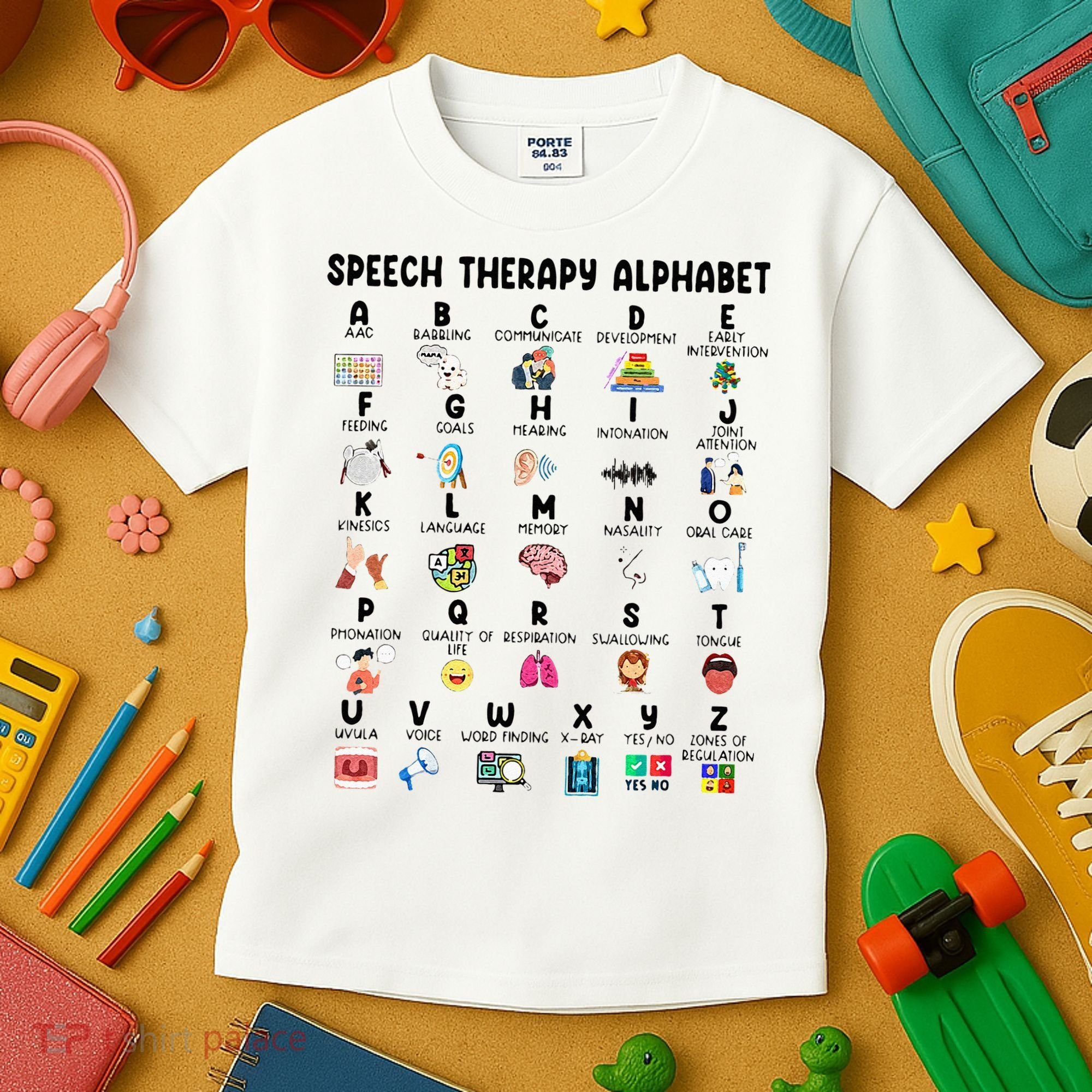 Abc Of Speech Therapy Alphabet Speech Language Pathologist Kids T-Shirt