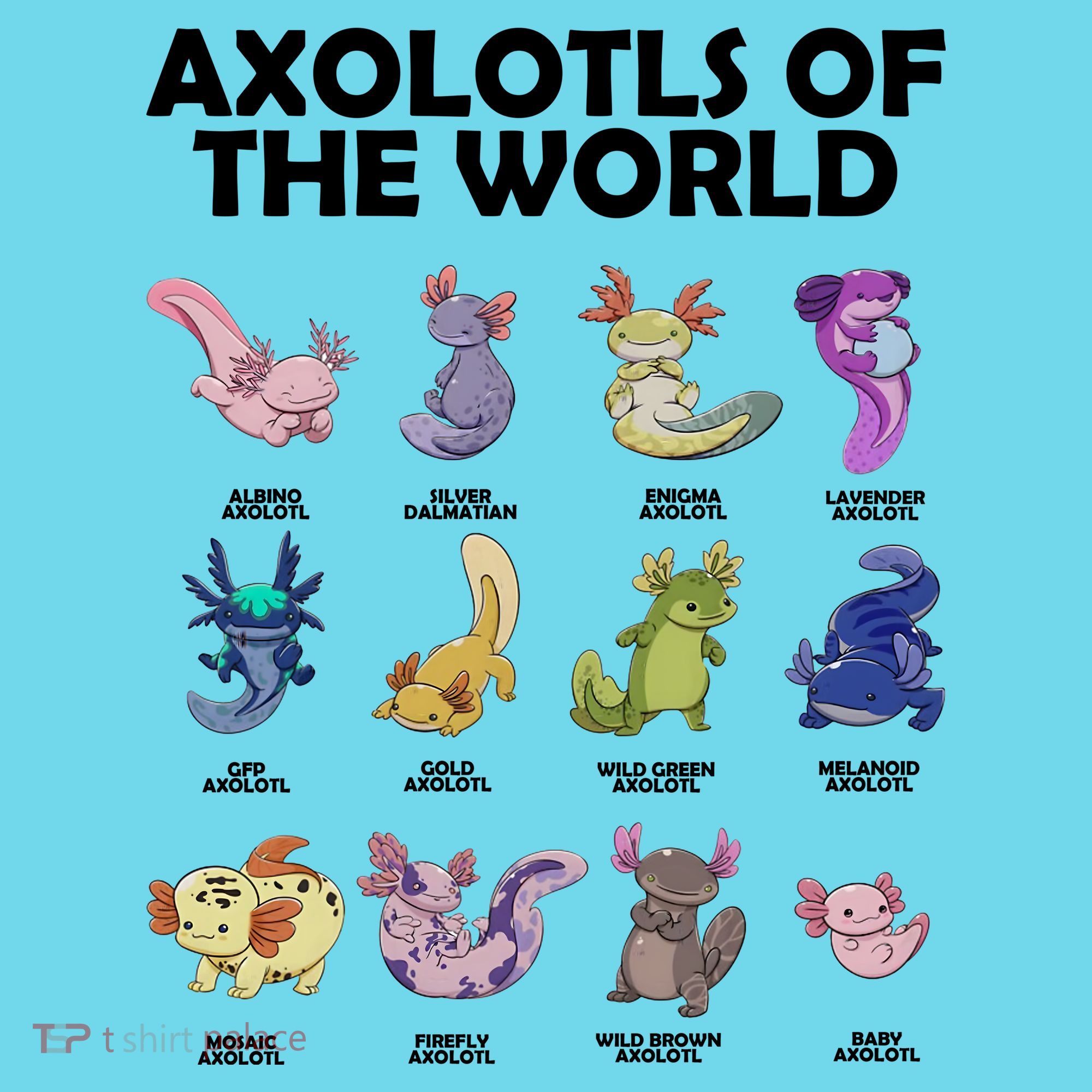 Axolotls Of The World Kids Long Sleeve Shirt