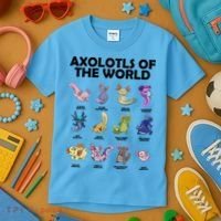 Axolotls Of The World Kids T-Shirt thumb 3