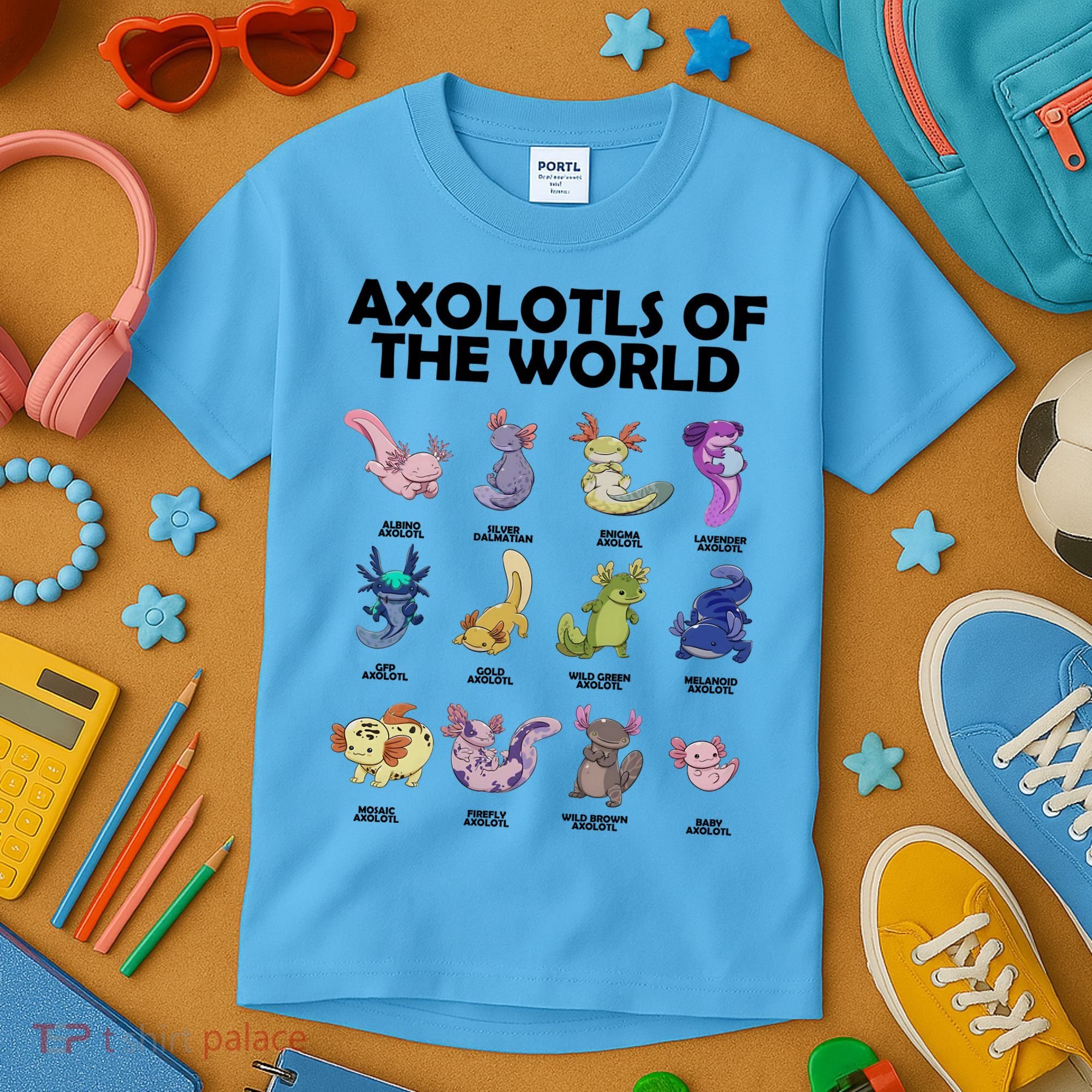 Axolotls Of The World Kids T-Shirt