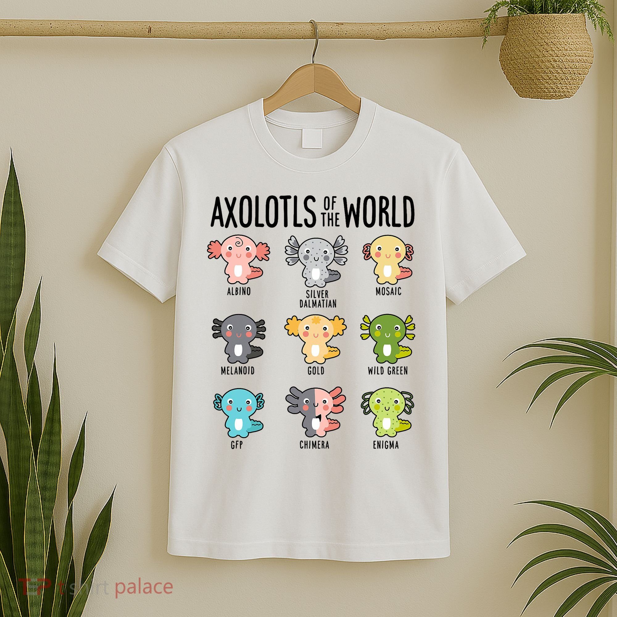 Axolotls Of The World Axolotl Amphibian Animal Lovers Kawaii T-Shirt