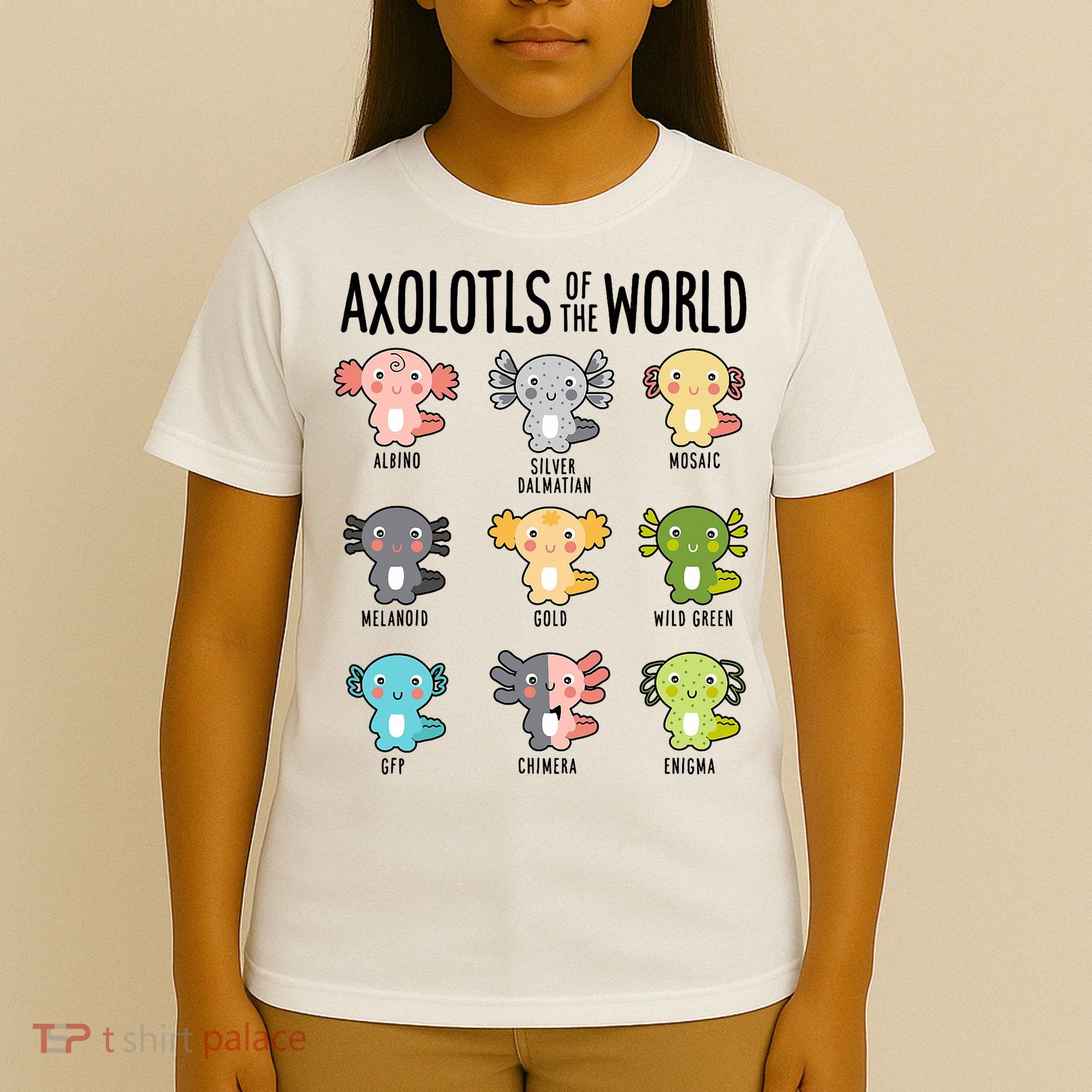 Axolotls Of The World Axolotl Amphibian Animal Lovers Kawaii T-Shirt
