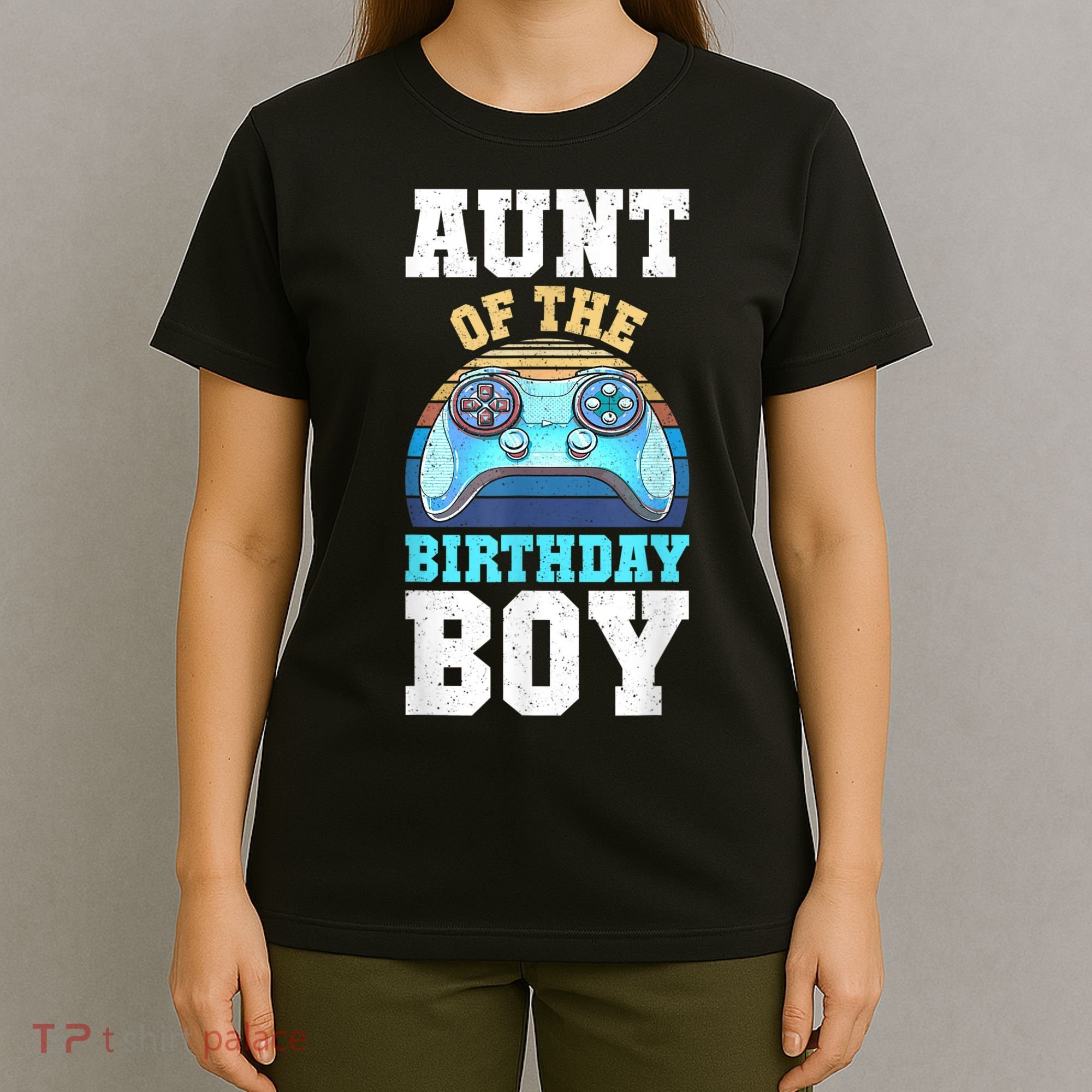 Aunt Of The Birthday Boy Matching Video Gamer Birthday Party T-Shirt