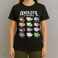 Axolotls Of The World Kawaii Types Of Axolotl Fish Amphibian T-Shirt thumb 4