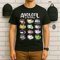 Axolotls Of The World Kawaii Types Of Axolotl Fish Amphibian T-Shirt thumb 6