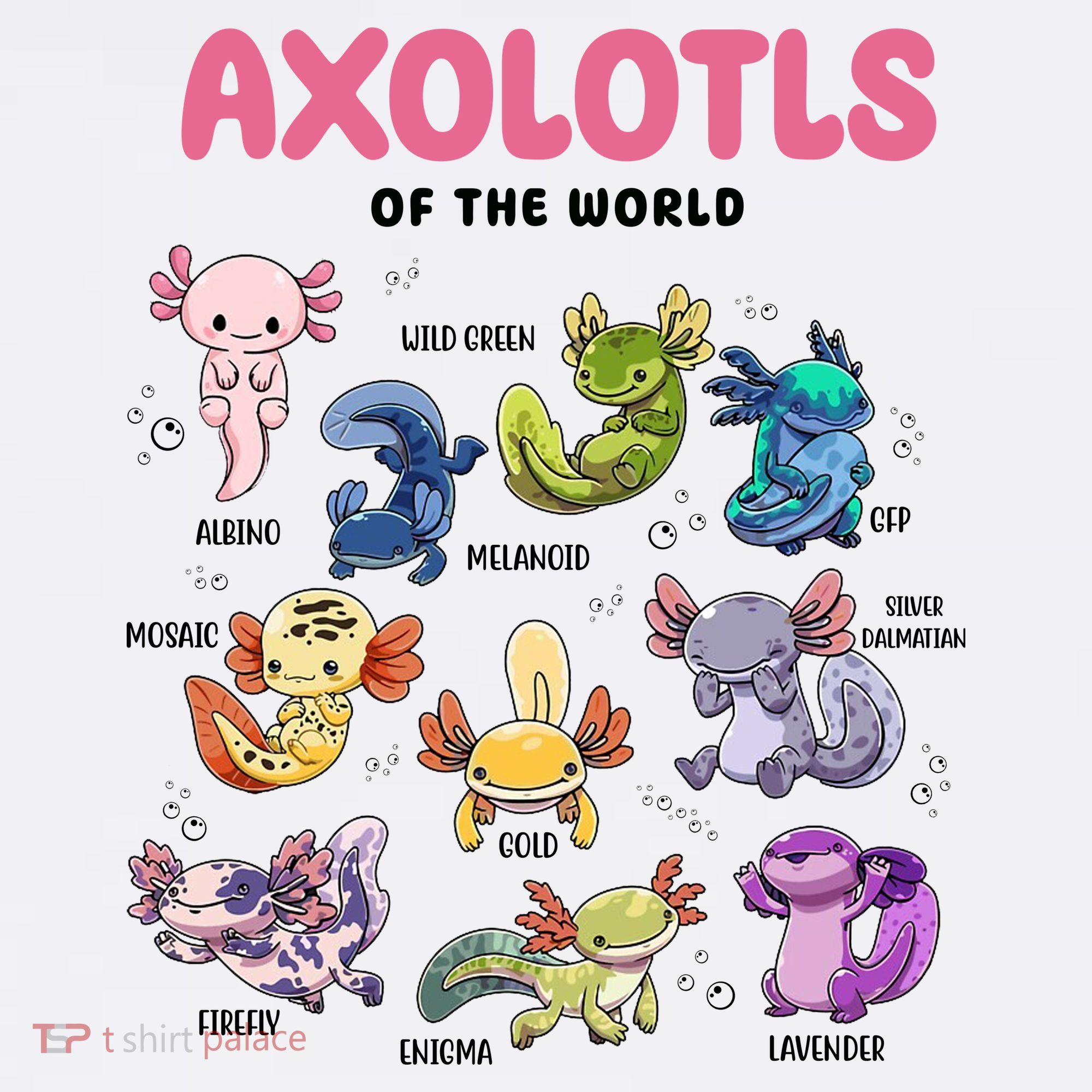 Axolotls Of The World Animals Kawaii Long Sleeve Shirt