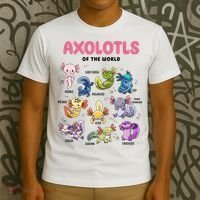 Axolotls Of The World Animals Kawaii T-Shirt thumb 3
