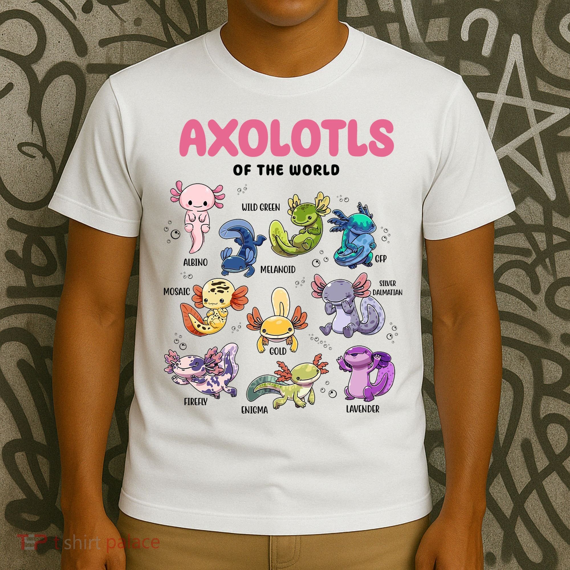 Axolotls Of The World Animals Kawaii T-Shirt