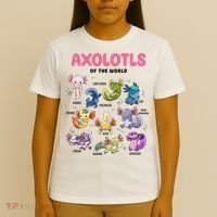 Axolotls Of The World Animals Kawaii T-Shirt thumb 4