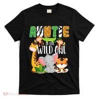 Auntie of the Wild One Zoo Theme Birthday Safari Animals T-Shirt thumb 0