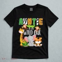 Auntie of the Wild One Zoo Theme Birthday Safari Animals T-Shirt thumb 5