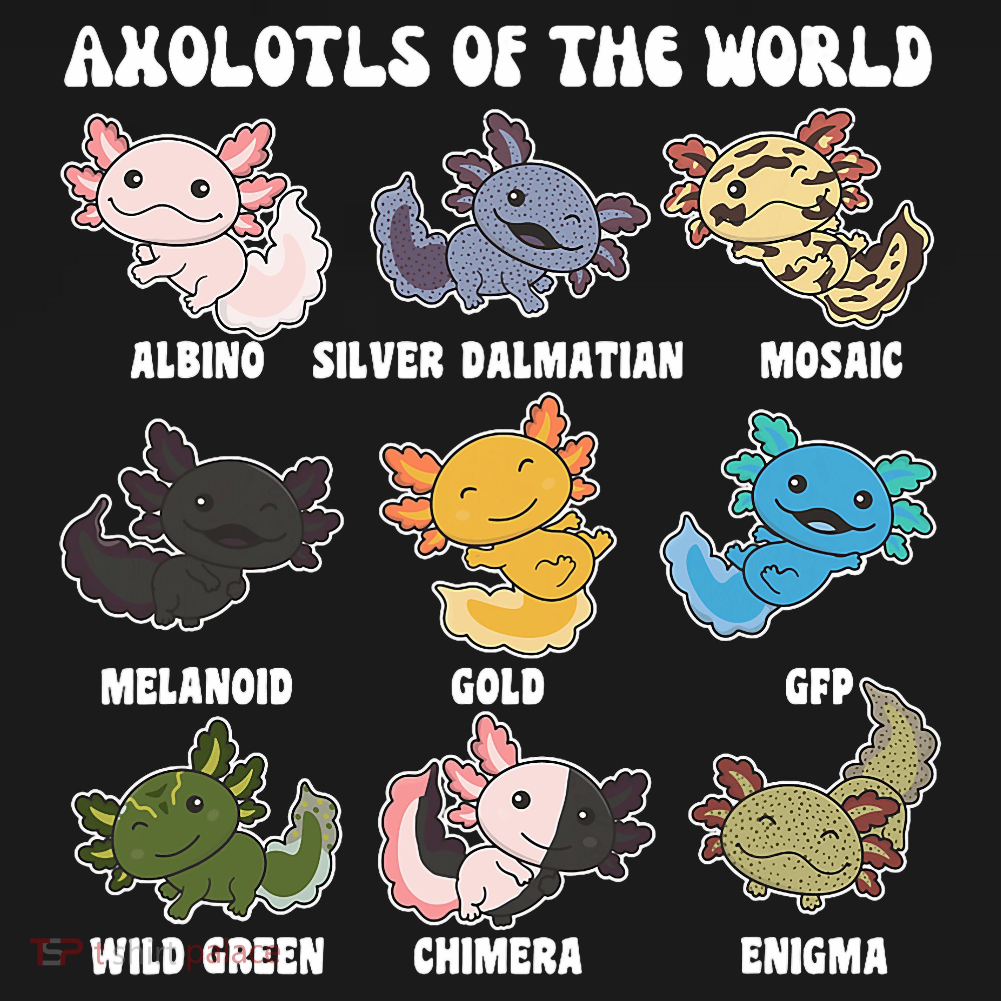 Axolotls Of The World Sweet Animals Kawaii Axolotl  T-Shirt