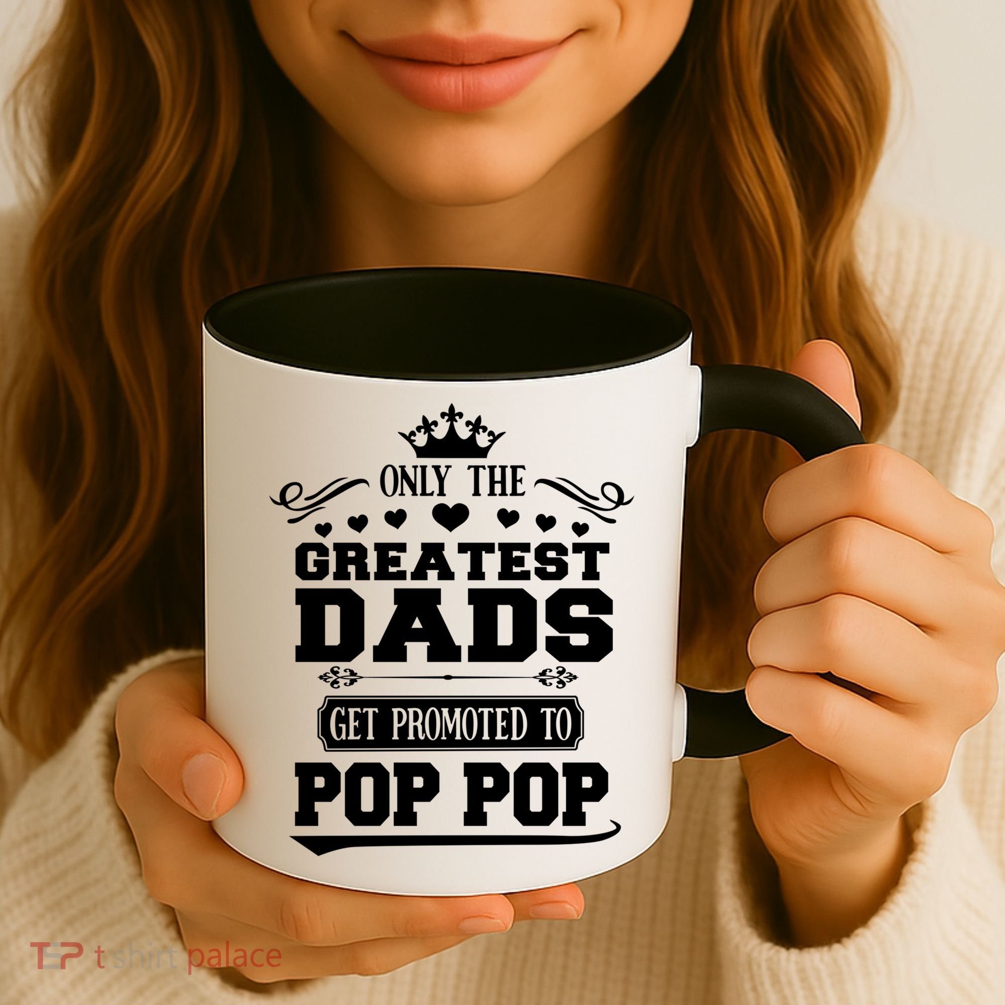 Awesome Only The Greatest Dads Get Promoted To Pop Pop Gift Coffee Mug