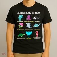 Animals Of The World Sea Creatures Funny Ocean Humor Meme T-Shirt thumb 3