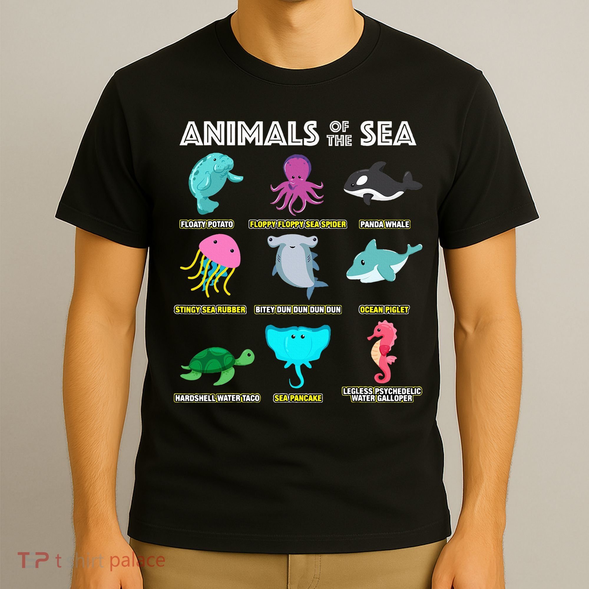 Animals Of The World Sea Creatures Funny Ocean Humor Meme T-Shirt
