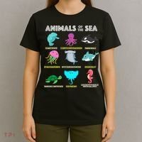Animals Of The World Sea Creatures Funny Ocean Humor Meme T-Shirt thumb 4