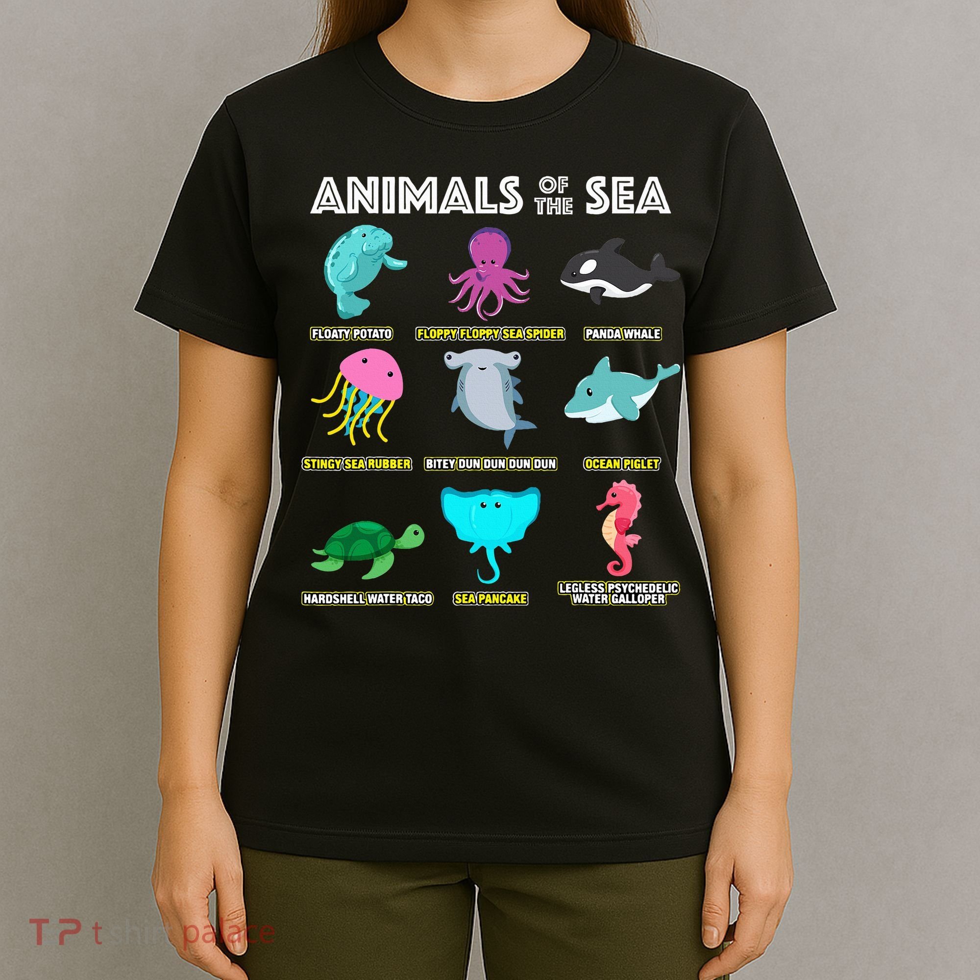 Animals Of The World Sea Creatures Funny Ocean Humor Meme T-Shirt