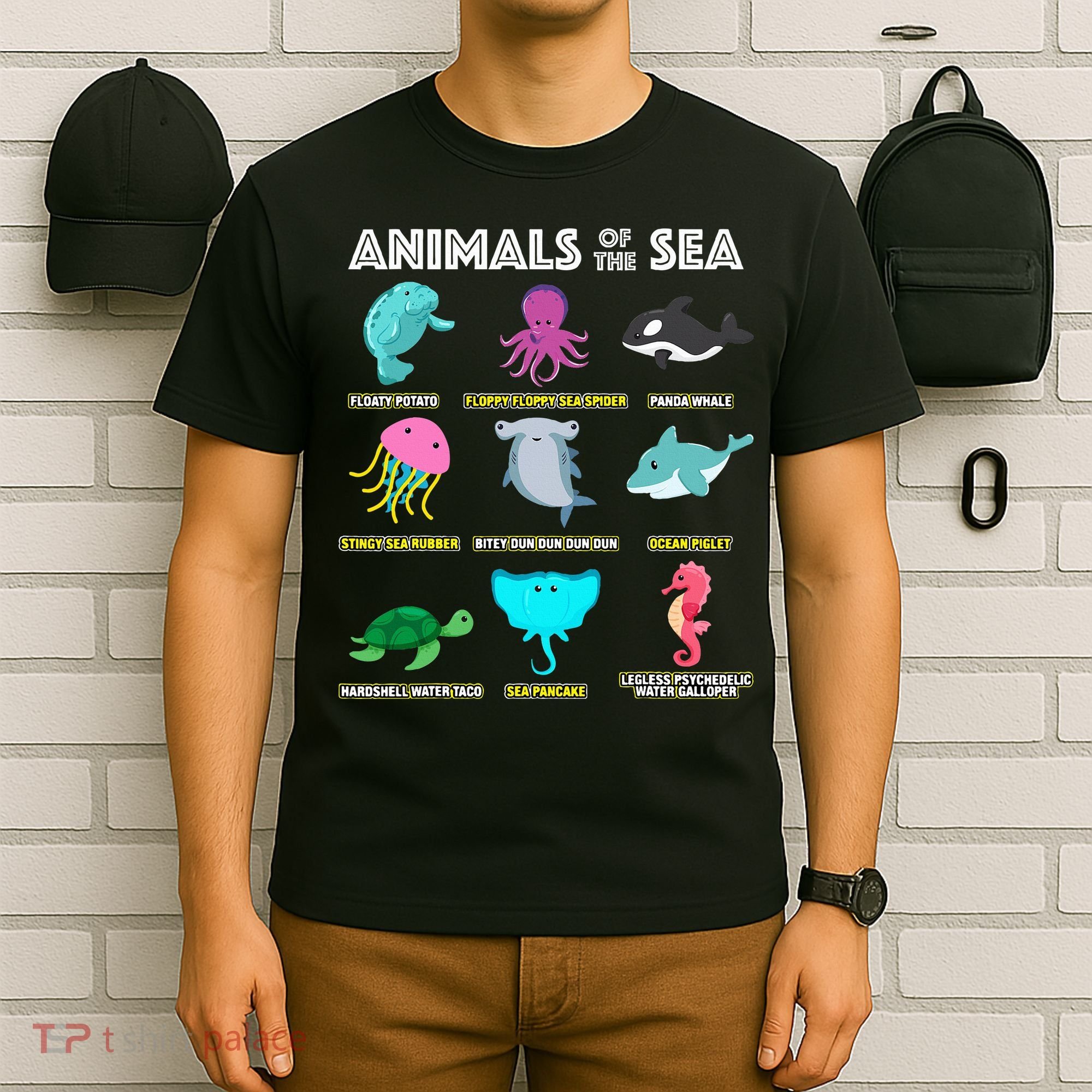 Animals Of The World Sea Creatures Funny Ocean Humor Meme T-Shirt
