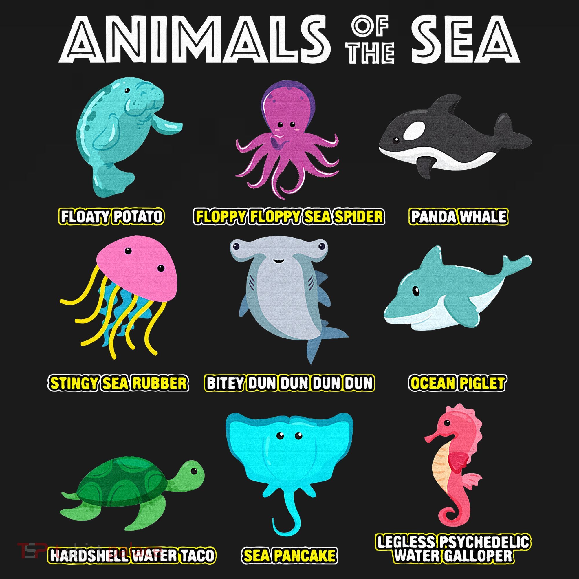 Animals Of The World Sea Creatures Funny Ocean Humor Meme Women's Hoodie