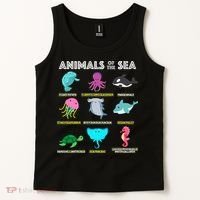 Animals Of The World Sea Creatures Funny Ocean Humor Meme Tank Top thumb 2