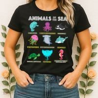 Animals Of The World Sea Creatures Funny Ocean Humor Meme Women's T-Shirt thumb 2