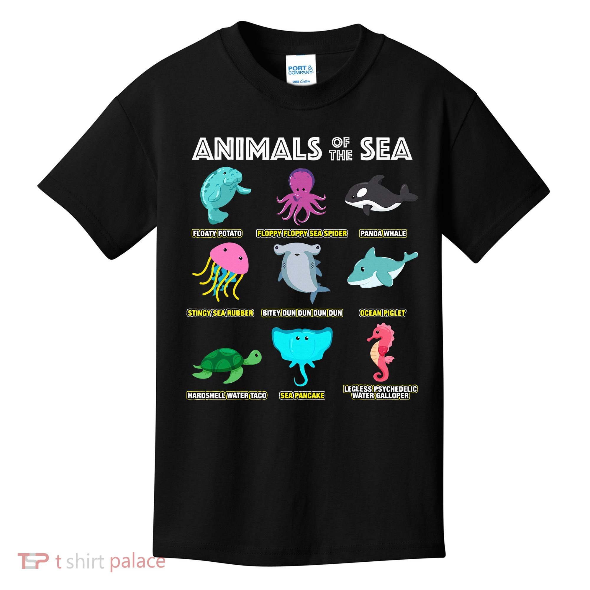 Animals Of The World Sea Creatures Funny Ocean Humor Meme Kids T-Shirt