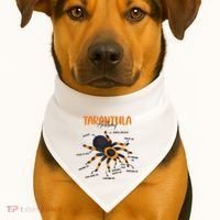 Anatomy Of Tarantula Spider Arthropod Arachnid Arachnophile USA-Made Doggie Bandana thumb 1