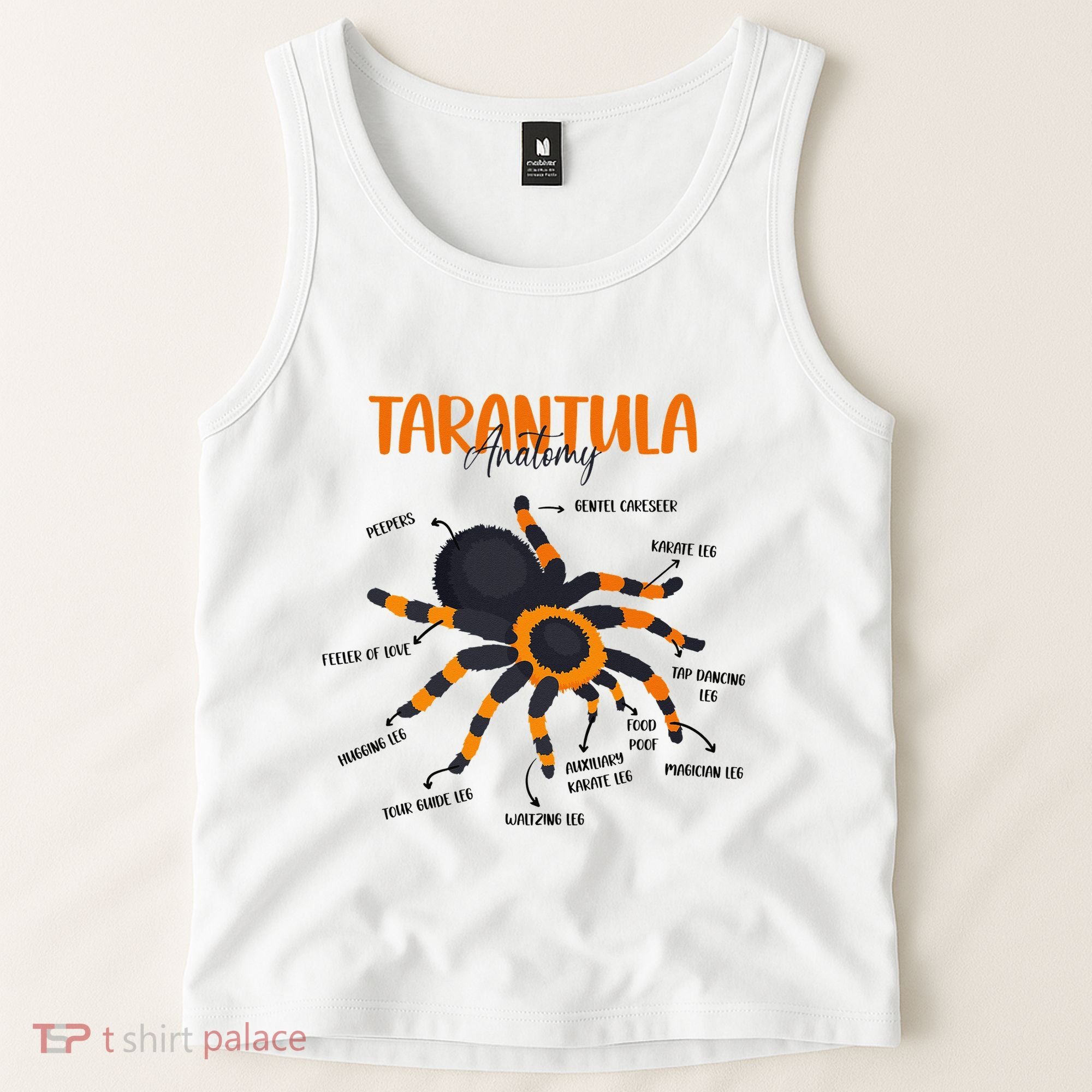 Anatomy Of Tarantula Spider Arthropod Arachnid Arachnophile Tank Top