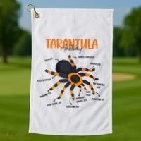 Anatomy Of Tarantula Spider Arthropod Arachnid Arachnophile Golf Towel thumb 1