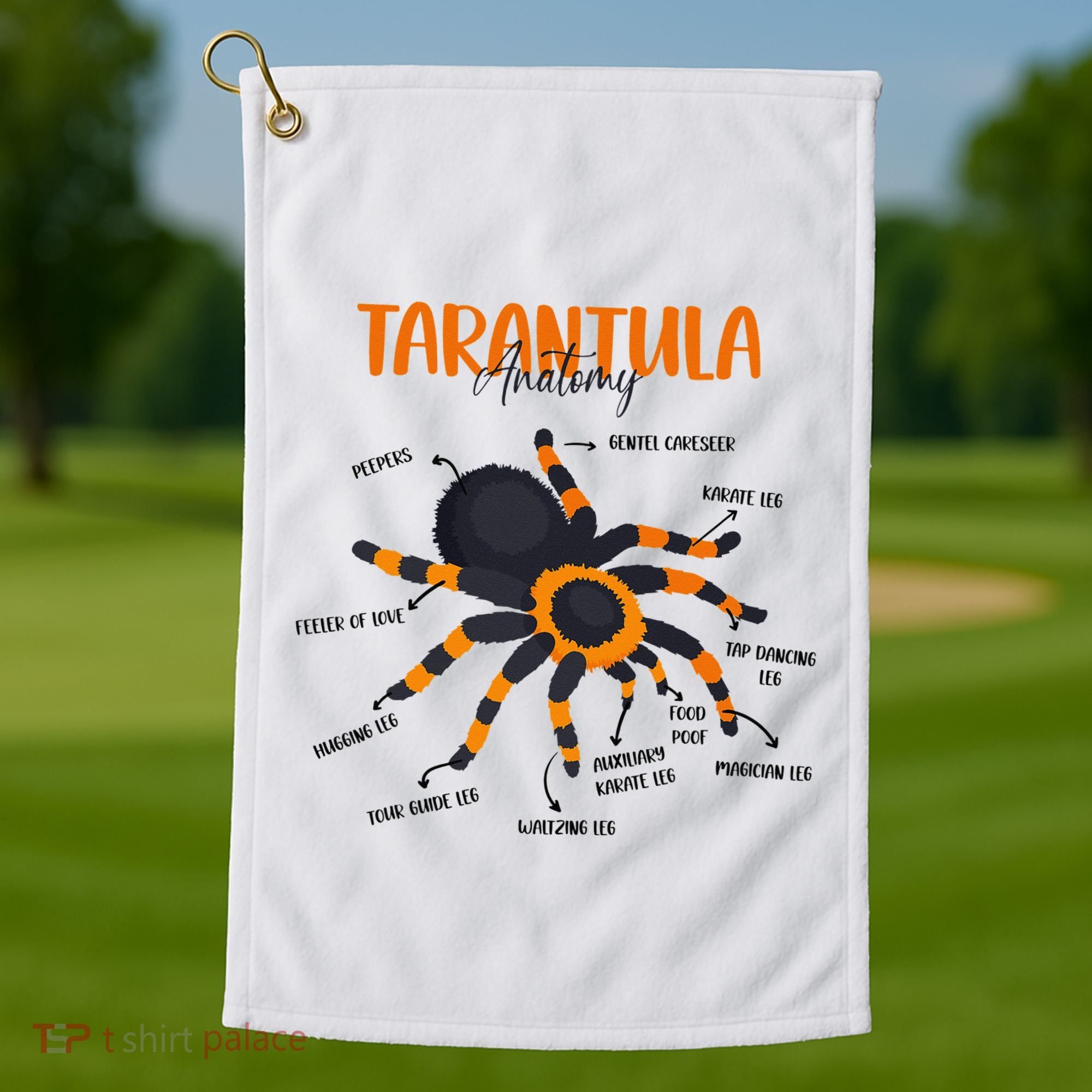 Anatomy Of Tarantula Spider Arthropod Arachnid Arachnophile Golf Towel